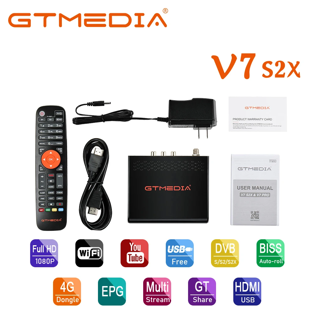 GTMEDIA V7 S2X Satellite TV Receiver DVB-S/S2/S2X AVS+ VCM/ACM/multi-stream/T2MI 1080P USB 3/4G dongle PowerVu Gtmedia V7s HD
GTMEDIA V7 S2X Satellite TV Receiver DVB-S/S2/S2X AVS+ VCM/ACM/multi-stream/T2MI 1080P USB 3/4G dongle PowerVu Gtmedia V7s HD