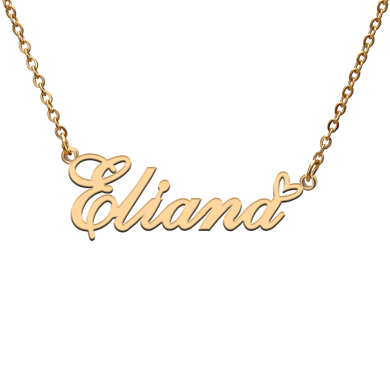 

God with Love Heart Personalized Character Necklace with Name Eliana for Best Friend Jewelry Gift
