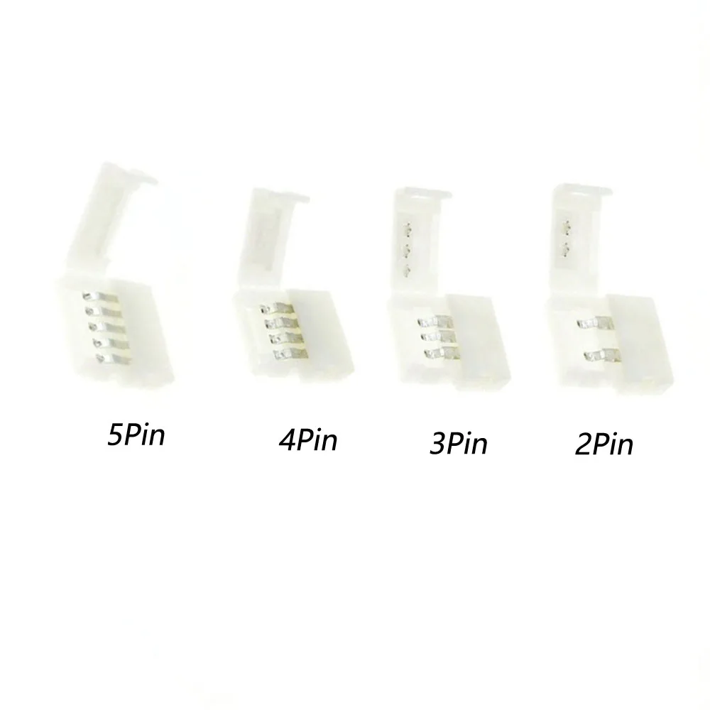 5PCS Free Soldering Led Connector 2PIN 3PIN 4PIN 5PIN L / T / X Shape Corner Connector for 10mm RGB RGBW RGBWW Led Strip Light
5PCS Free Soldering Led Connector 2PIN 3PIN 4PIN 5PIN L / T / X Shape Corner Connector for 10mm RGB RGBW RGBWW Led Strip Light