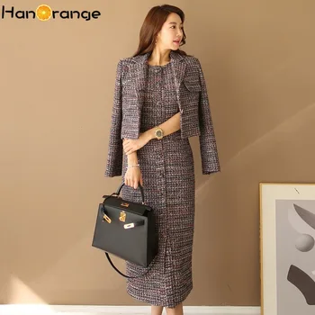 Woolen Plaid Dress Suits 2020 Winter Temperament Single Breasted Woolen Dress + Short Woolen Blazer Jacket Two Pieces Set
Woolen Plaid Dress Suits 2020 Winter Temperament Single Breasted Woolen Dress + Short Woolen Blazer Jacket Two Pieces Set