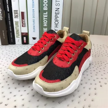 Authentic Ostrich Skin Foaming Light Sole Unisex Men Women Casual Sneakers Genuine Leather Male Lace-up Outdoor Footwear Shoes 
Authentic Ostrich Skin Foaming Light Sole Unisex Men Women Casual Sneakers Genuine Leather Male Lace-up Outdoor Footwear Shoes
