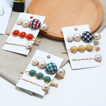 3Pcs Classic Pearl Metal Hair Clip Hairband Comb Bobby Pin Barrette Plaid Fabric Hairpin Headdress Beauty Styling Tools
3Pcs Classic Pearl Metal Hair Clip Hairband Comb Bobby Pin Barrette Plaid Fabric Hairpin Headdress Beauty Styling Tools