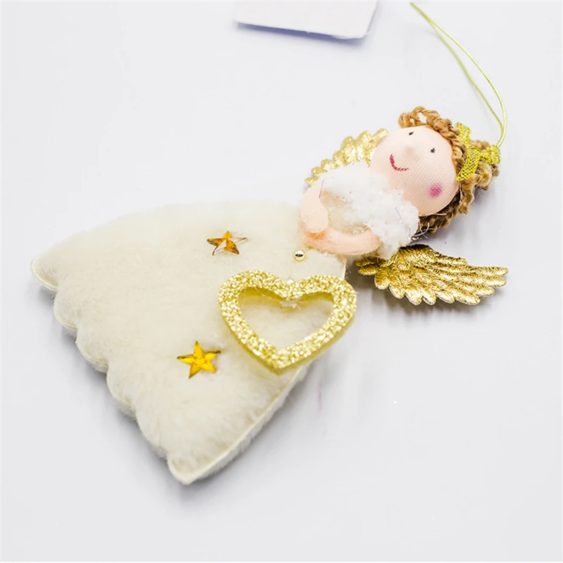 4 2020 Christmas Decoration for Home Toy Ornaments Angel Plush Doll Fairy Closet Pendants Christmas Tree Decoration 2PCS
