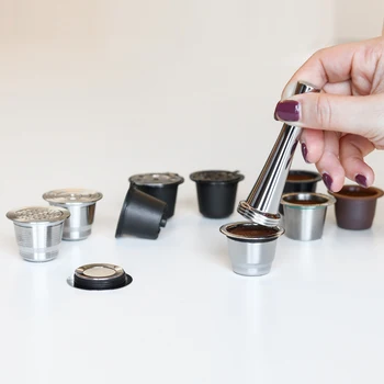 7pc Stainless Steel Durable Refillable Reusable Coffee Capsule Pod For Nespresso Non-Alcoholic DrinksCoffee Pods Round Hole Cap
7pc Stainless Steel Durable Refillable Reusable Coffee Capsule Pod For Nespresso Non-Alcoholic DrinksCoffee Pods Round Hole Cap