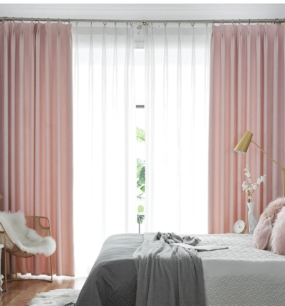 Generic Modern Thick Blackout Curtains Cotton Linen Shading Curtains