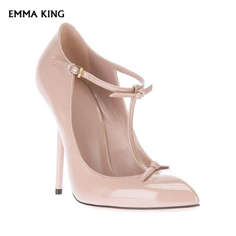 NEW Red Heels Chic T Strap Stiletto Pumps Pointy Toe Patent Leather Solid High Heels Fashion Buckles Wedding Shoes Woman
NEW Red Heels Chic T Strap Stiletto Pumps Pointy Toe Patent Leather Solid High Heels Fashion Buckles Wedding Shoes Woman