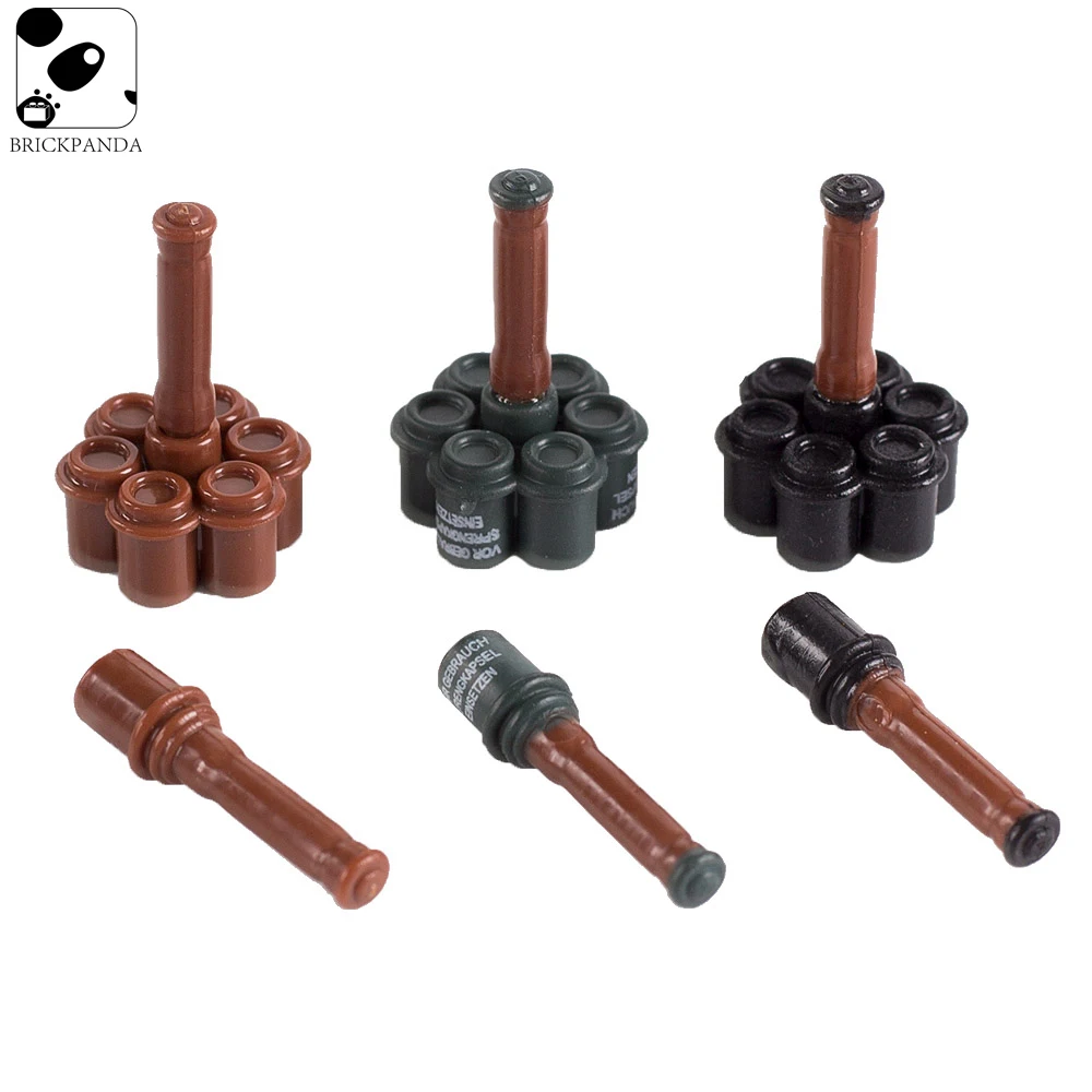 

10PCS WW2 Military Building Blocks Mini Figures Weapons Army Soldiers Guns Scene Accessories Grenade Bricks Toys for Children