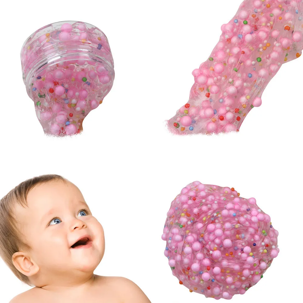 Beautiful Foam ball Cloud Slime Antistress Gadgets Stress Relief Kids Clay Toys Unzip Anti-stress Gift cute slime charms #B