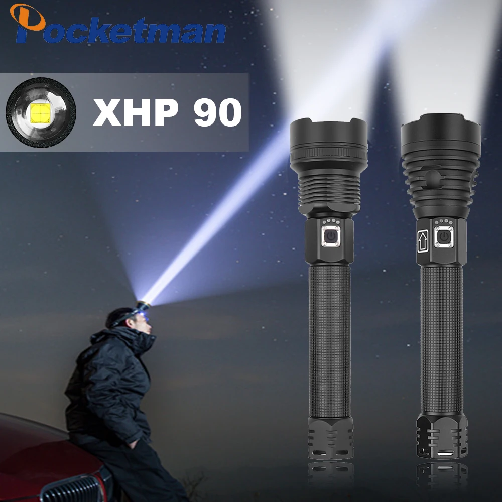 Most Powerful XHP90 LED Flashlight XLamp Zoom Torch XHP70.2 USB Rechargeable Tactical Light 18650 or 26650 Camping Hunting Lamp
Most Powerful XHP90 LED Flashlight XLamp Zoom Torch XHP70.2 USB Rechargeable Tactical Light 18650 or 26650 Camping Hunting Lamp