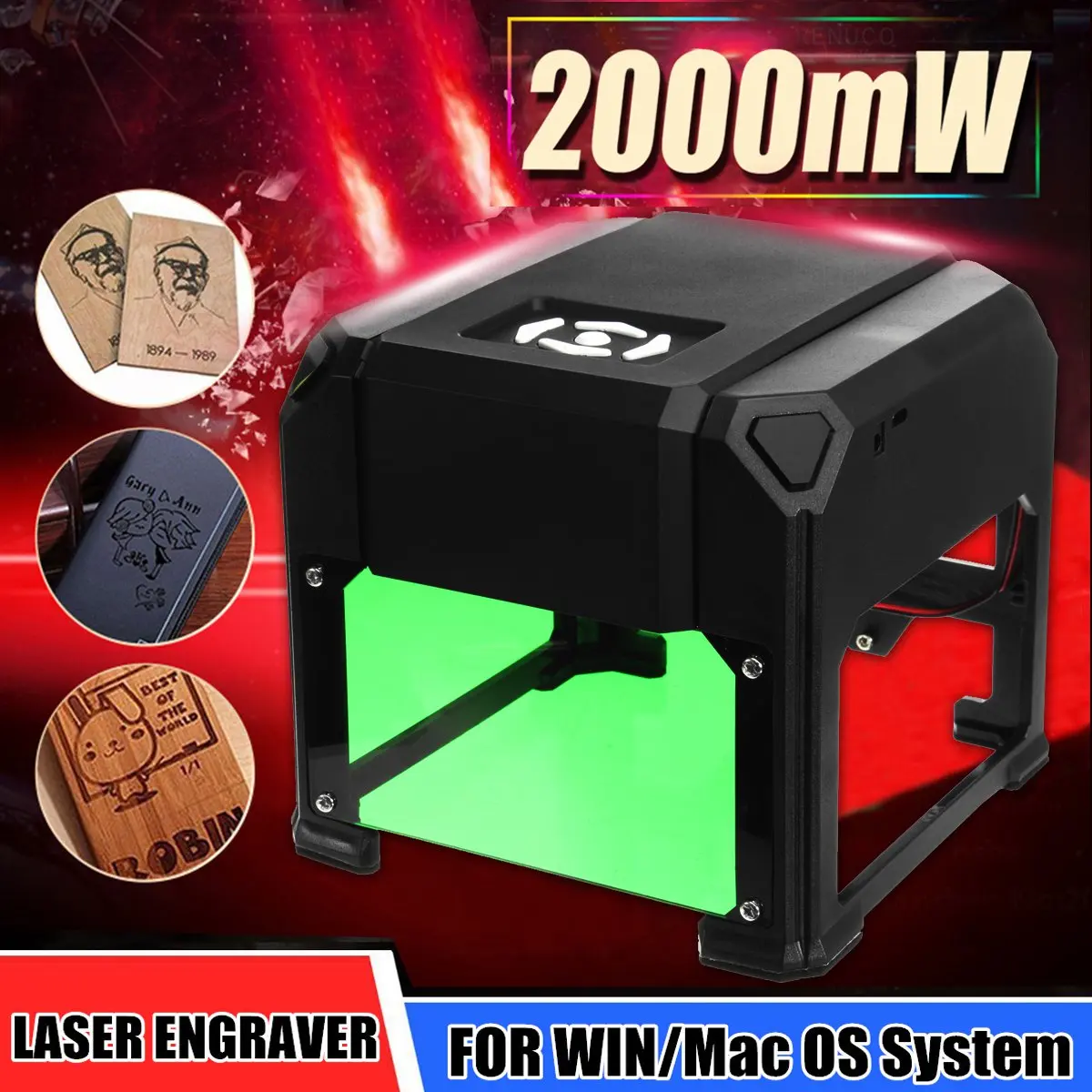 2000 mW CNC Laser Engraver DIY Logo Mark Printer Laser Engraving Carving Machine for Home Use Handicraft Wood Tools
2000 mW CNC Laser Engraver DIY Logo Mark Printer Laser Engraving Carving Machine for Home Use Handicraft Wood Tools