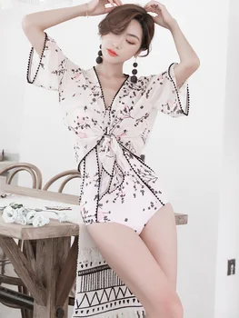 Korea Style Women Solid Swimwear Print Swimsuit Monokini With Casual Loose Cover Up Push Up Short Sleeve Bathing Suit
Korea Style Women Solid Swimwear Print Swimsuit Monokini With Casual Loose Cover Up Push Up Short Sleeve Bathing Suit