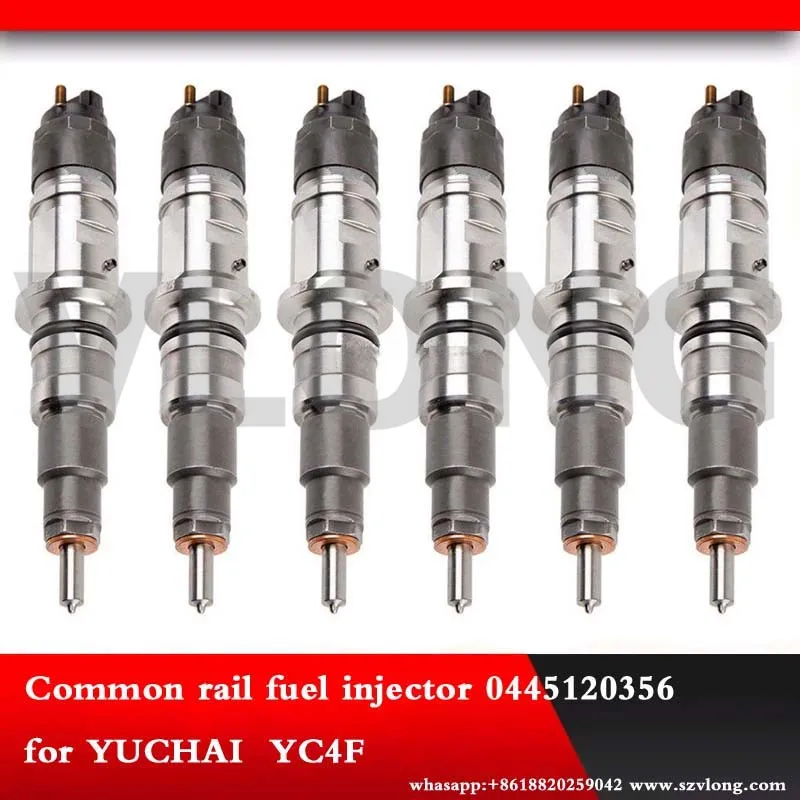 

6PCS Genuine Excavator Parts Diesel Engine Common Rail Fuel Injector 5303101 0445120356 0 445 120 356 For Cummins QSC8.3 QSB6.7