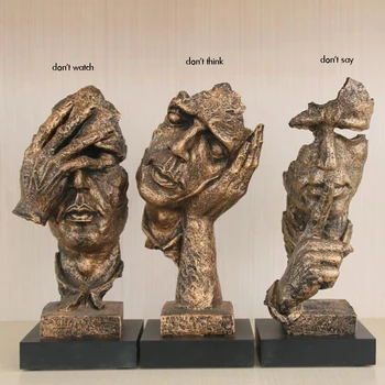 Silence is Gold, Modern Resin Abstract Statues Handmade Thinking Sculpture Decoration for Entrance, Home Office, Gold, Silver
Silence is Gold, Modern Resin Abstract Statues Handmade Thinking Sculpture Decoration for Entrance, Home Office, Gold, Silver