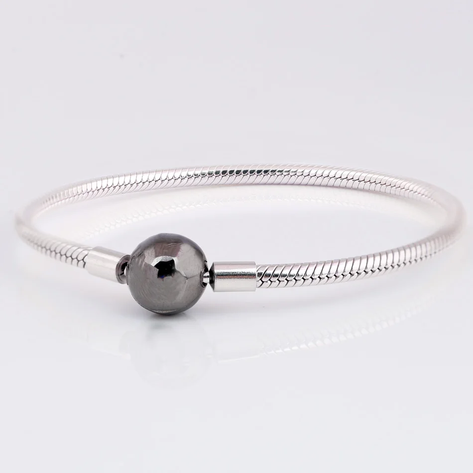New 925 Sterling Silver Bracelet Moments Oxidised Ball Clasp Snake Chain Bracelet Bangle Fit Bead Charm Diy Europe Jewelry 
New 925 Sterling Silver Bracelet Moments Oxidised Ball Clasp Snake Chain Bracelet Bangle Fit Bead Charm Diy Europe Jewelry