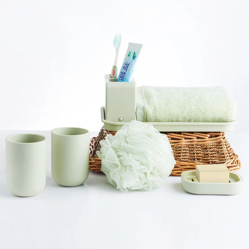 6Pcs Plastic Bathroom Accessories Set Toothbrush Holder Cup Soap Holder Case with Tray
6Pcs Plastic Bathroom Accessories Set Toothbrush Holder Cup Soap Holder Case with Tray