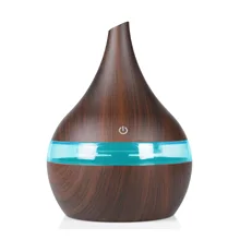 

Ultrasonic Air Humidifiers 300ML Mini USB Electric Aroma Diffuser Mist Wood Grain Oil Aromatherapy 7 Color Light For Home Office