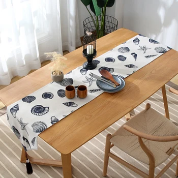 Modern Shells Print Home Decor Cotton Linen Hotel Cover With Tassels Banquet Table Runner Nordic Style Wedding Dining Room Party
Modern Shells Print Home Decor Cotton Linen Hotel Cover With Tassels Banquet Table Runner Nordic Style Wedding Dining Room Party
