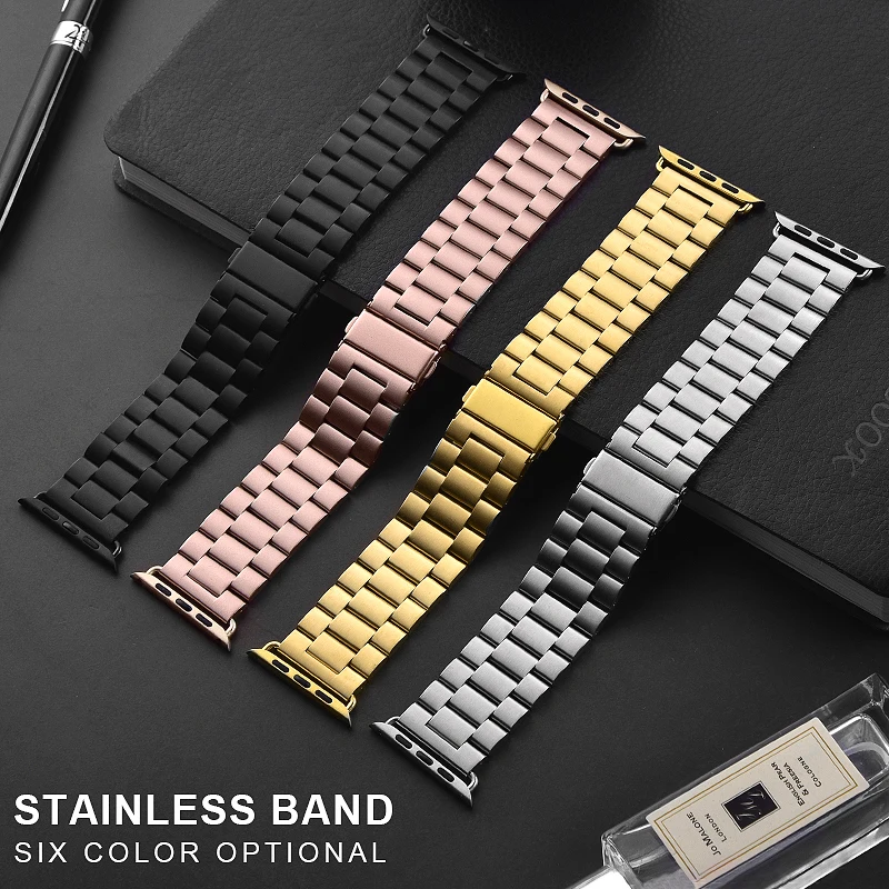 Stainless Steel bands for Apple Watch band iWatch strap metal watch band rose pink 38 40 42 44 Bracelet Clasp series 4 3 2 1 
Stainless Steel bands for Apple Watch band iWatch strap metal watch band rose pink 38 40 42 44 Bracelet Clasp series 4 3 2 1