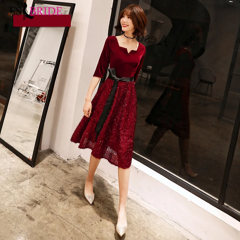Elegant Burgundy Evening Dresses Long A-Line Square Neck Half Sleeve Women Formal Party Dress ES30221 Robe De Soiree Lange Jurk
Elegant Burgundy Evening Dresses Long A-Line Square Neck Half Sleeve Women Formal Party Dress ES30221 Robe De Soiree Lange Jurk