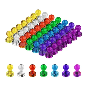 

56 Pack Push Pin Magnets,7 Assorted Color Magnetic Push Pins, Perfect for Fridge Magnets, Map Magnets, Classroom Magnets, Office
