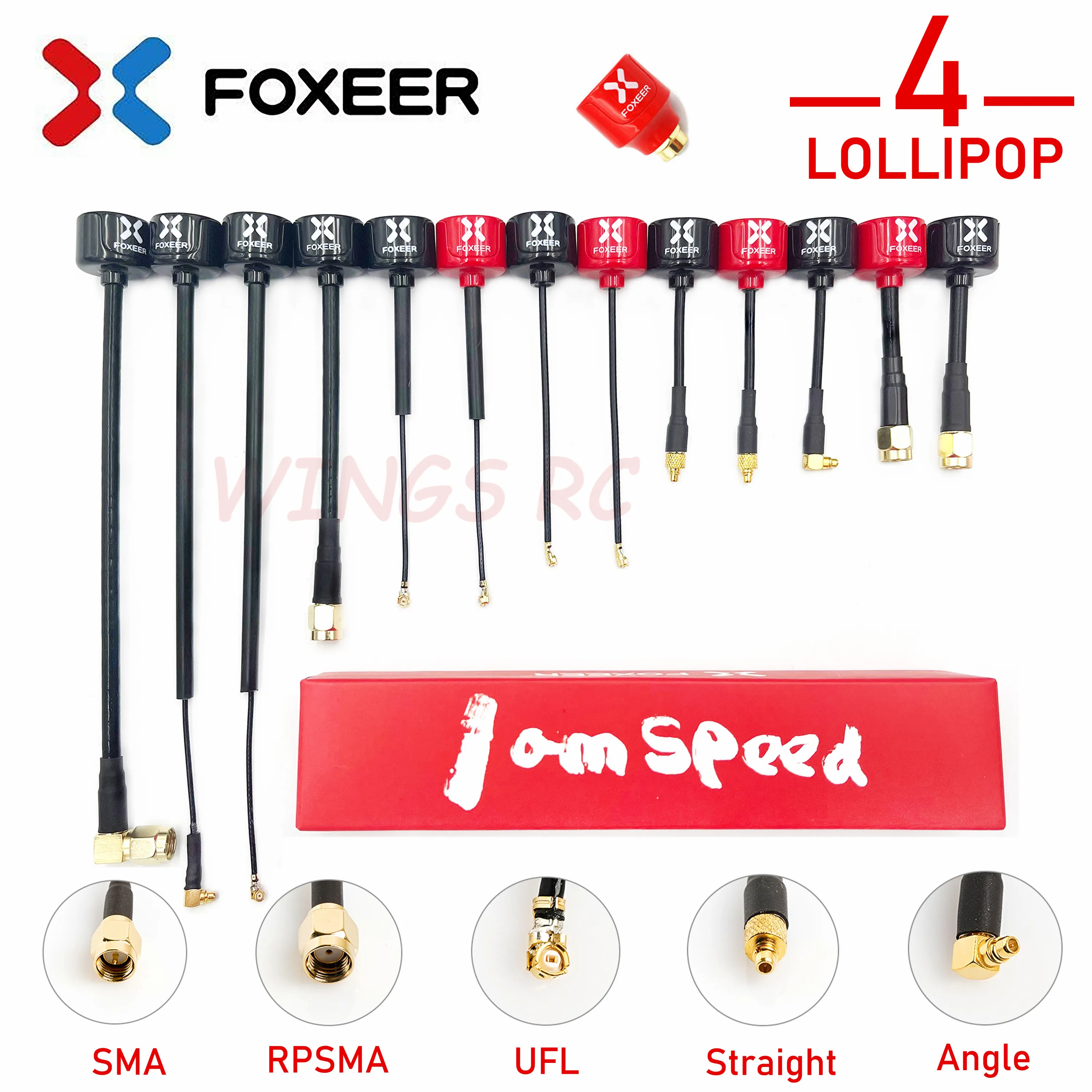 

Foxeer Antenna Lollipop 4 V4 FPV Antenna 5.8G 2.6Dbi Stubby RHCP SMA RPSMA UFL Straight/Angle MMCX 7.2g For FPV RC Racing Drone