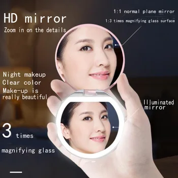 New light mini portable LED makeup mirror with light makeup girl with a round mirror
New light mini portable LED makeup mirror with light makeup girl with a round mirror