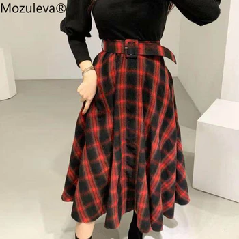 Mozuleva Vintage Sashes Belted Plaid Skirts for Women 2020 Spring Summer Irregular Mid-length Female A-line Skirts faldas mujer
Mozuleva Vintage Sashes Belted Plaid Skirts for Women 2020 Spring Summer Irregular Mid-length Female A-line Skirts faldas mujer