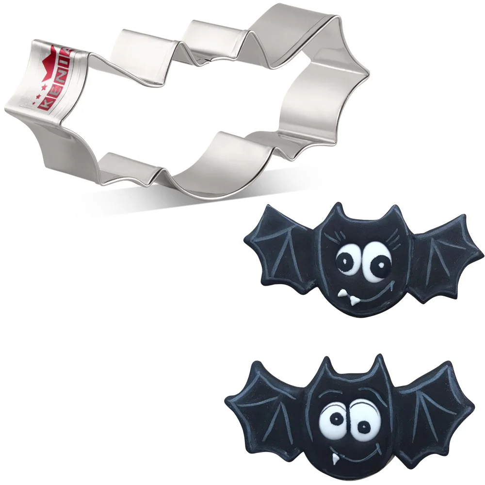 

KENIAO Halloween Bat Cookie Cutter - 4.5 X 9.3 CM - Biscuit Fondant Pastry Bread Sandwich Mold - Stainless Steel - by Janka