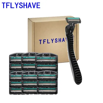 TFLYSHAVE 3 Layers Steel Men Replaceable Rotatable 1 Holder 18 Blades Private Facial Manual Shave Sharp Quality Assurance 
TFLYSHAVE 3 Layers Steel Men Replaceable Rotatable 1 Holder 18 Blades Private Facial Manual Shave Sharp Quality Assurance