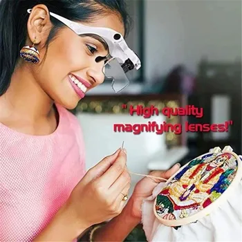 Magnifying Glasses Easy Vision Illuminated Head Magnifier Glasses LED Magnifying Louped Head Mount Repair Reading Magnifier 4.6 
Magnifying Glasses Easy Vision Illuminated Head Magnifier Glasses LED Magnifying Louped Head Mount Repair Reading Magnifier 4.6