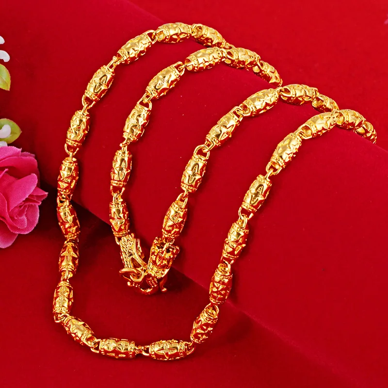 6mm Thick Men Necklace Chain Jewelry Yellow Gold Filled Classic Male Hip Hop Beads Link Gift 24 Inche Long
6mm Thick Men Necklace Chain Jewelry Yellow Gold Filled Classic Male Hip Hop Beads Link Gift 24 Inche Long