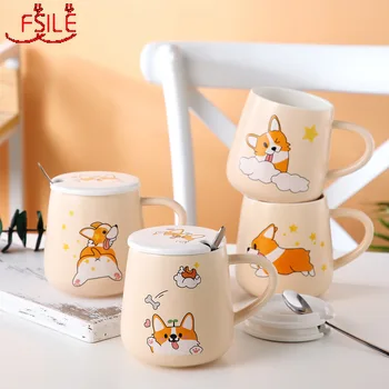 FSILE 440ml Puppy Creative Couple Coffee Cute Explosion Cartoon Gift Custom Mark Ceramic Water Cup with Lid and Spoon
FSILE 440ml Puppy Creative Couple Coffee Cute Explosion Cartoon Gift Custom Mark Ceramic Water Cup with Lid and Spoon