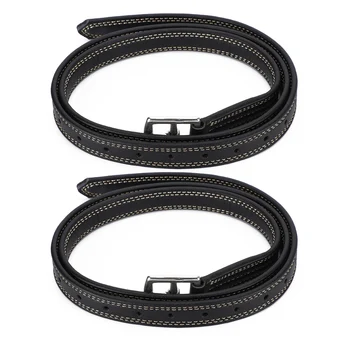 

1 Pair Of Britain Saddle Horse Stirrup Belt Soft Leather Microfiber Stainless Steel Buckle