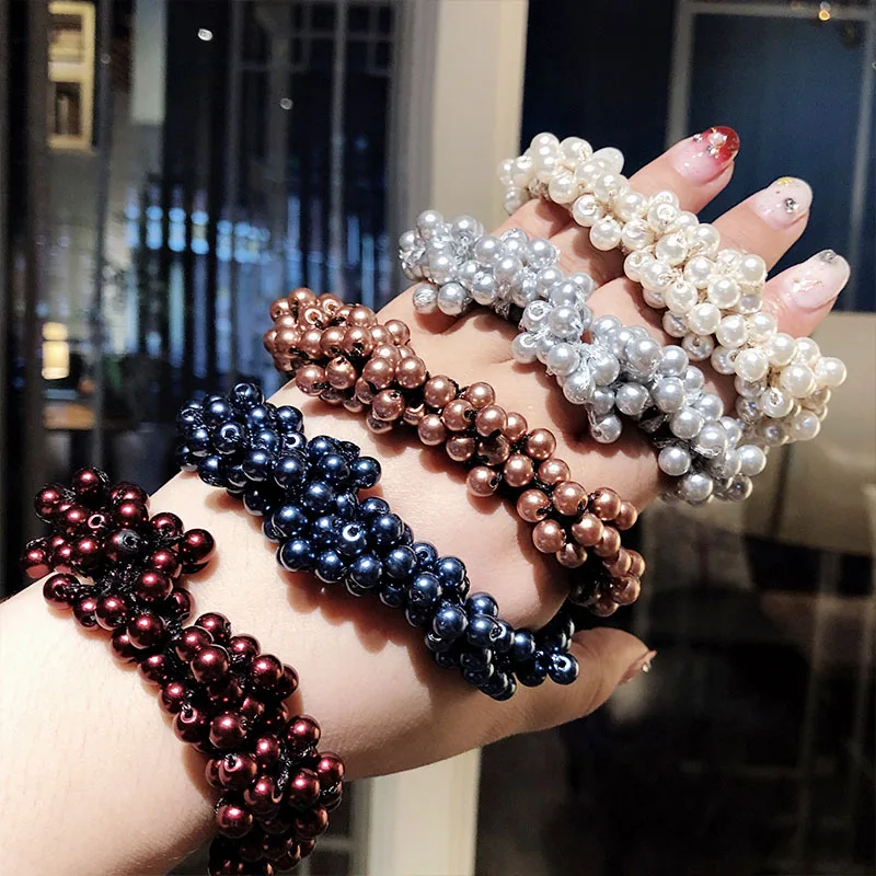 New Women Girls Elegant Colorful All Pearls Elastic Hair Bands Sweet Hair Ornament Headband Scrunchie Fashion Hair Accessories 
New Women Girls Elegant Colorful All Pearls Elastic Hair Bands Sweet Hair Ornament Headband Scrunchie Fashion Hair Accessories