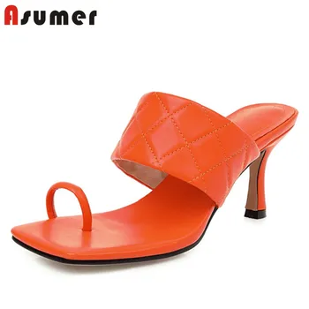 ASUMER 2020 new fashion party wedding shoes women slipper solid colors quality thin high heel slipper sexy ladies flip flops 
ASUMER 2020 new fashion party wedding shoes women slipper solid colors quality thin high heel slipper sexy ladies flip flops
