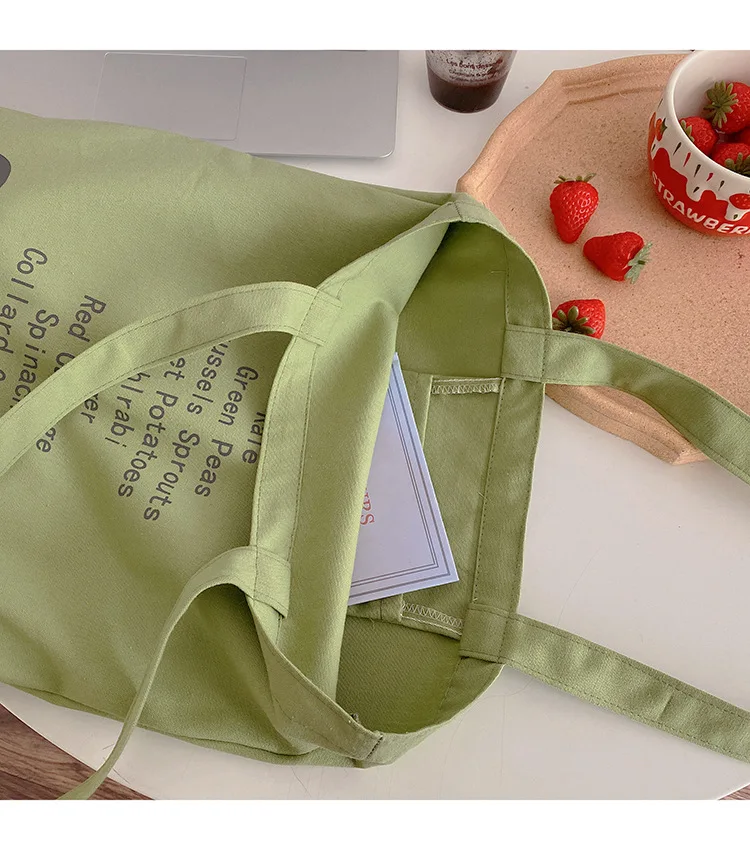 Cute Grocery List Design Canvas Tote Bag - Eco-Friendly Shopping Companion 4 H8af5e490d99549188b69b7e307574fbei