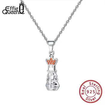 Effie Queen 925 Sterling Silver Women Pendants Necklaces Chess Pawn Shape Orange Zircon Original Design Jewelry Gift KSN131 
Effie Queen 925 Sterling Silver Women Pendants Necklaces Chess Pawn Shape Orange Zircon Original Design Jewelry Gift KSN131
