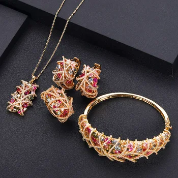 Accking Luxury Dubai African 4pcs CZ Bridal Jewelry Sets multicolor Jewelry Set For Women Wedding Party Accessories Design
Accking Luxury Dubai African 4pcs CZ Bridal Jewelry Sets multicolor Jewelry Set For Women Wedding Party Accessories Design