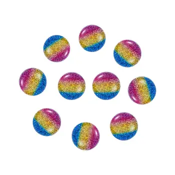 10pcs Rainbow Resin Flatback Cabochons with Glitter Powder Dome Half Round Slime Beads Without Hole for DIY Hair Clip Jewelry
10pcs Rainbow Resin Flatback Cabochons with Glitter Powder Dome Half Round Slime Beads Without Hole for DIY Hair Clip Jewelry
