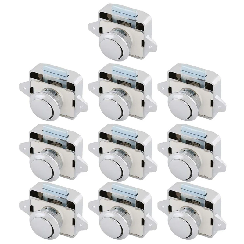 10Pcs Zinc Alloy Push Button Drawer Catch Lock Keyless Door Cupboard Latch Knob for Cabinet/RV/Boat
10Pcs Zinc Alloy Push Button Drawer Catch Lock Keyless Door Cupboard Latch Knob for Cabinet/RV/Boat