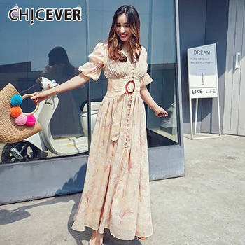 CHICEVER Spring Casual Print Women Dress V Neck Puff Sleeve High Waist Lace Up Midi Dress Female Fashion 2020 New Clothing Tide
CHICEVER Spring Casual Print Women Dress V Neck Puff Sleeve High Waist Lace Up Midi Dress Female Fashion 2020 New Clothing Tide
