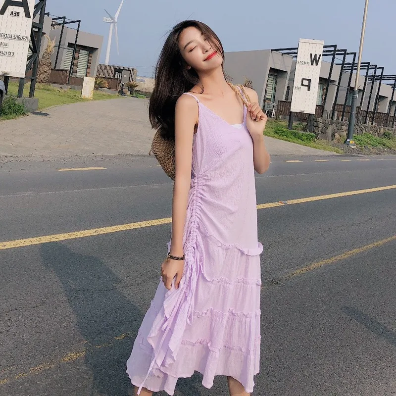 Photo Shoot Gentle Wind INS Douyin-Cool Drawstring V-neck Flounced Strapped Dress Loose-Fit Pleated Chiffon Dress
Photo Shoot Gentle Wind INS Douyin-Cool Drawstring V-neck Flounced Strapped Dress Loose-Fit Pleated Chiffon Dress