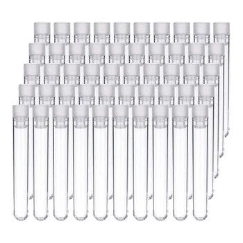 100Pcs Clear Plastic Test Tubes with White Screw Caps Sample Containers Bottles Push Caps 12X75mm 
100Pcs Clear Plastic Test Tubes with White Screw Caps Sample Containers Bottles Push Caps 12X75mm