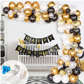 Balloon 123Pcs Black White Gold Confetti and Metal Latex Balloons Arch & Garland Kit for New Year Birthday Graduation Decor 
Balloon 123Pcs Black White Gold Confetti and Metal Latex Balloons Arch & Garland Kit for New Year Birthday Graduation Decor