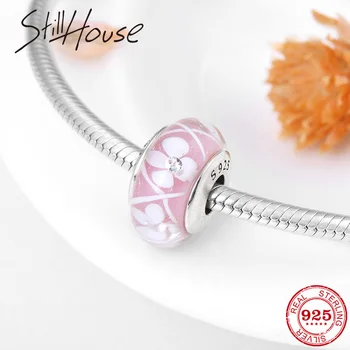 100% Authentic Pink Murano Glass Beads White Flowers 925 Sterling Silver Charms Fit Original European Women Bracelets Bangles
100% Authentic Pink Murano Glass Beads White Flowers 925 Sterling Silver Charms Fit Original European Women Bracelets Bangles