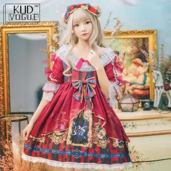 Sweet Lolita Dress Vintage Victorian Lace Bowknot Fly Sleeve High Waist Printing Dress Kawaii Girl Gothic Lolita OP Cosplay Loli
Sweet Lolita Dress Vintage Victorian Lace Bowknot Fly Sleeve High Waist Printing Dress Kawaii Girl Gothic Lolita OP Cosplay Loli