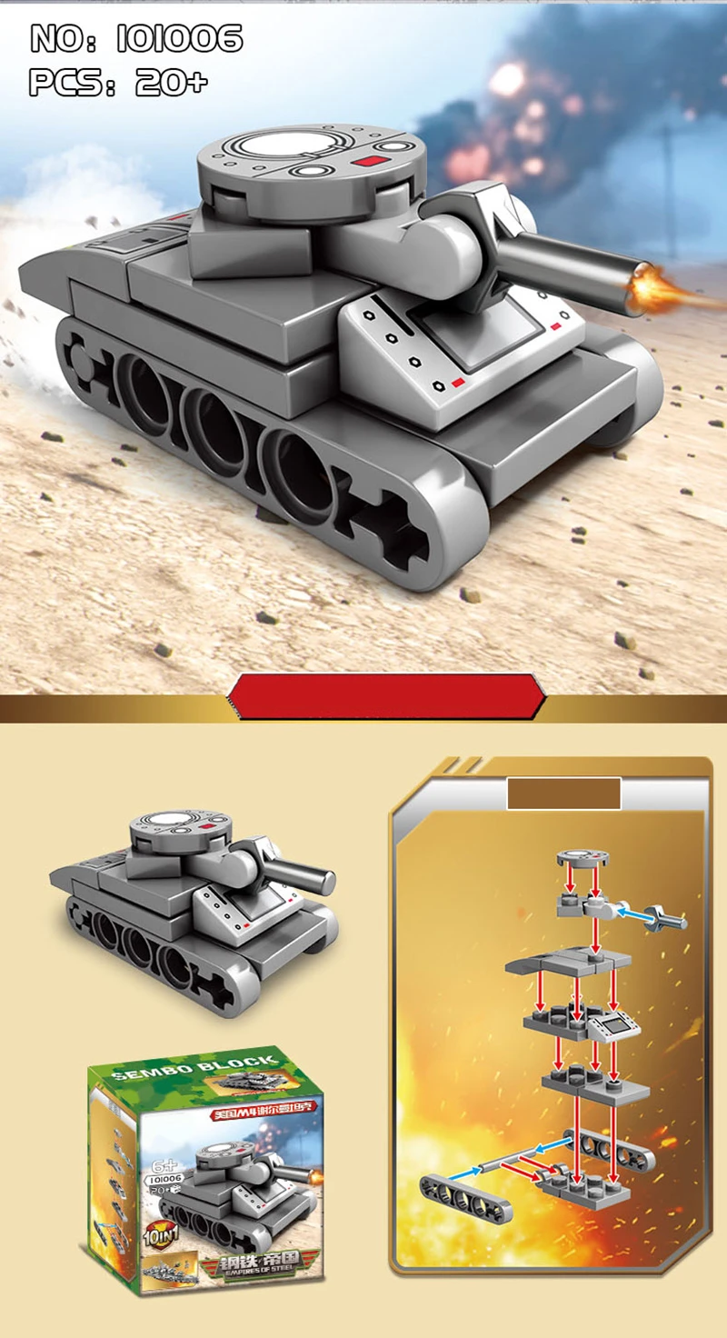 240PCS 10 IN 1 LegoINGlys Building Blocks Compatible With Toys 2020 Brick Block Military Warship Aircraft Tank Figures For Boy (10)