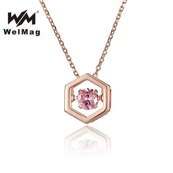 WelMag 925 Sterling Silver Jewelry Rosegold Link Chain Hexagon Zircon Pendant Fashion Casual Women Necklace Female Gift
WelMag 925 Sterling Silver Jewelry Rosegold Link Chain Hexagon Zircon Pendant Fashion Casual Women Necklace Female Gift