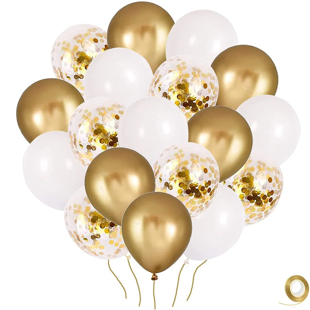 50pcs/lot 12Inch White Gold Balloons Birthday Chrome Gold Confetti Balloons Wedding Baby Shower Birthday Party Decorations
50pcs/lot 12Inch White Gold Balloons Birthday Chrome Gold Confetti Balloons Wedding Baby Shower Birthday Party Decorations