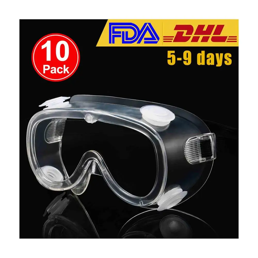 10 Pack Safety Goggles with Clear Anti-Fog Lenses - Clear Frame with Vent - Prevent Dust Liquid Splash
10 Pack Safety Goggles with Clear Anti-Fog Lenses - Clear Frame with Vent - Prevent Dust Liquid Splash